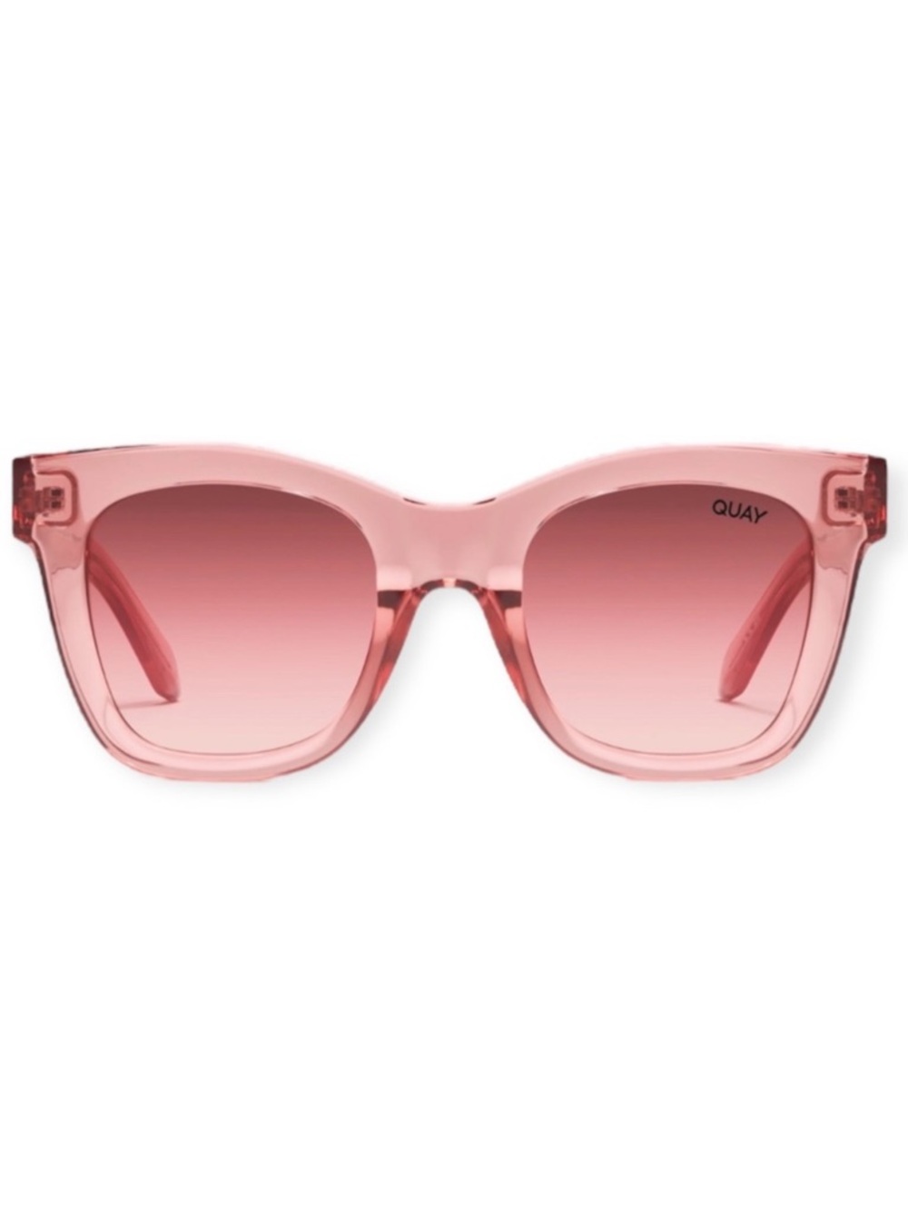 QUAY After Hours Sunglasses Pink Frame Ruby Pink Gradient Lens Square NWT